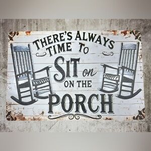 Rustic Black and White Porch Sign